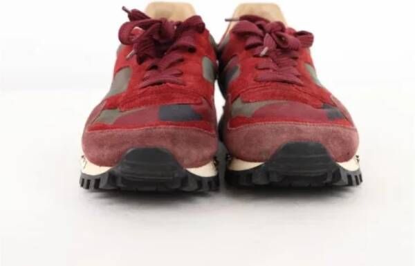 Valentino Vintage Pre-owned Suede sneakers Red Dames