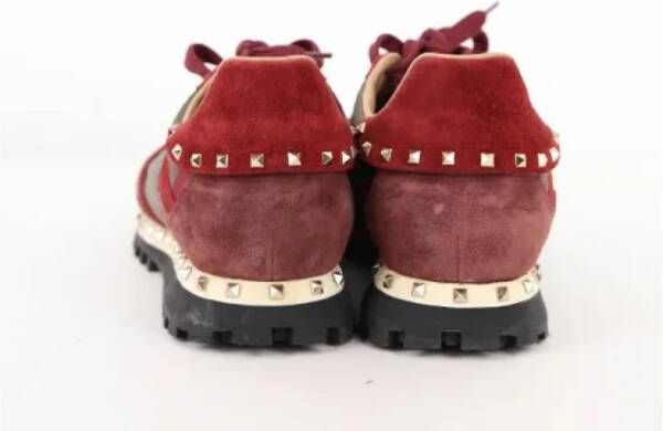 Valentino Vintage Pre-owned Suede sneakers Red Dames