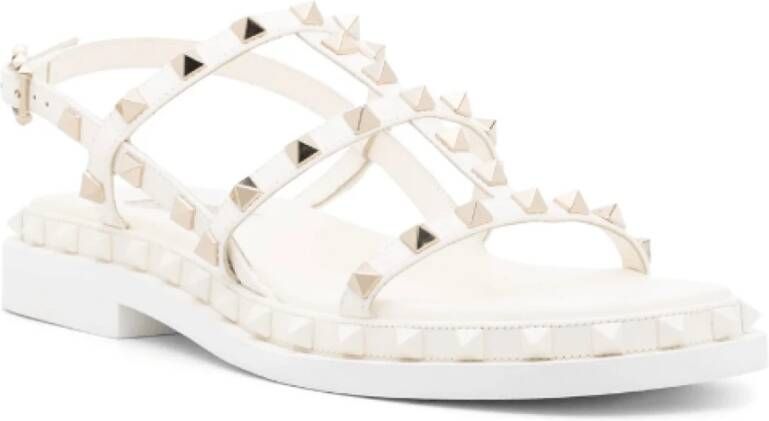 Valentino Wit Goud Cage Sandalen White Dames