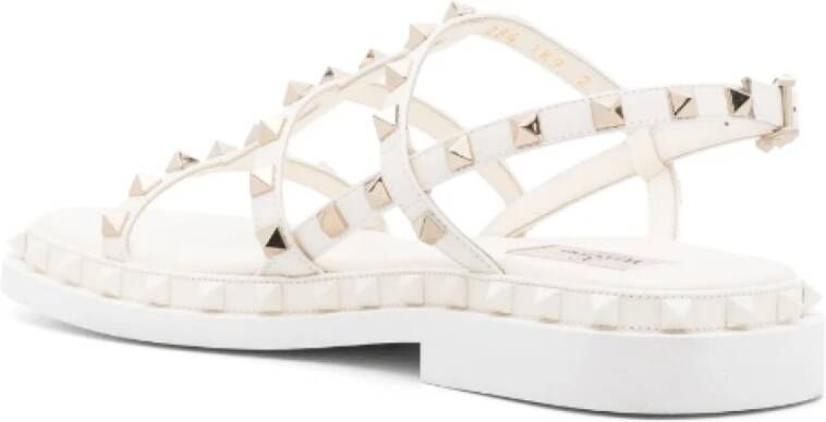 Valentino Wit Goud Cage Sandalen White Dames