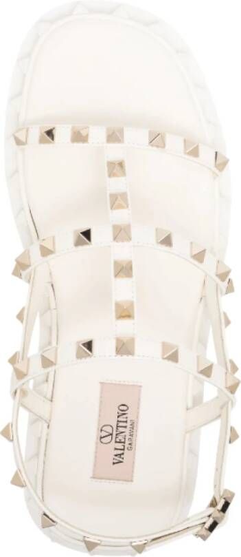 Valentino Wit Goud Cage Sandalen White Dames