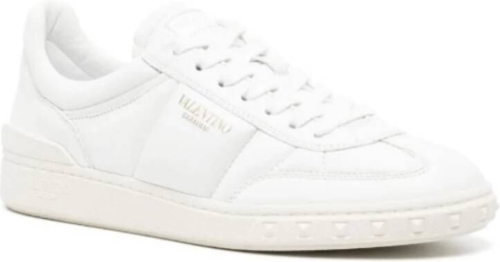 Valentino Witte Leren Lage Sneakers White Dames