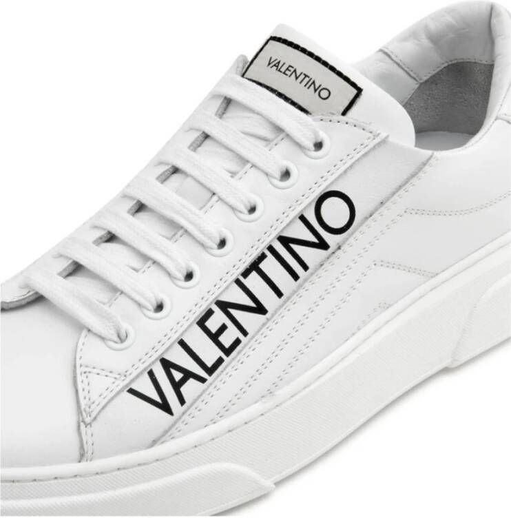 Valentino Witte Leren Sneakers met Zijlogo Letters White Heren