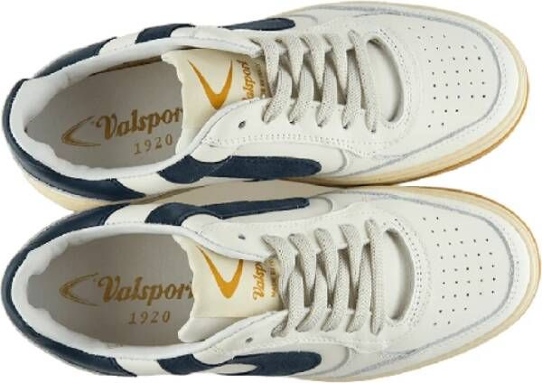 Valsport 1920 Blauw Wit Leren Sneakers Aangepaste Zool White Heren