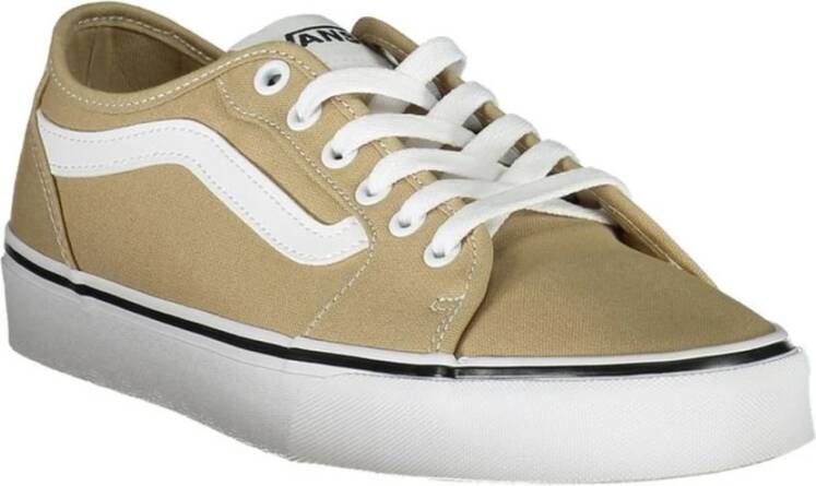 Vans Beige Lace-Up Sneaker met Contrastdetails Beige Heren