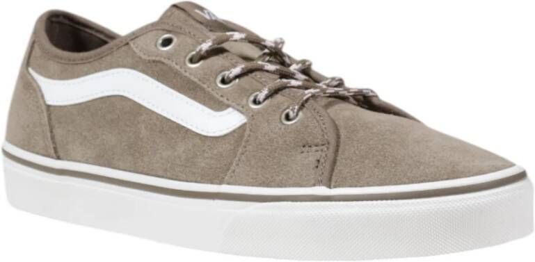 Vans Beige Leren Schoenen voor Mannen Beige Heren