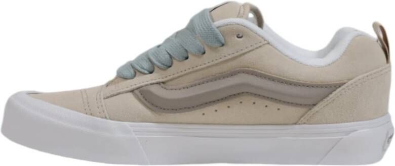 Vans Beige Leren Sneakers met Rubberen Zool Beige Dames