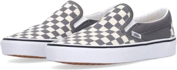 Vans Checkerboard Slip-on Lage Sneaker Pewter Wit White Heren