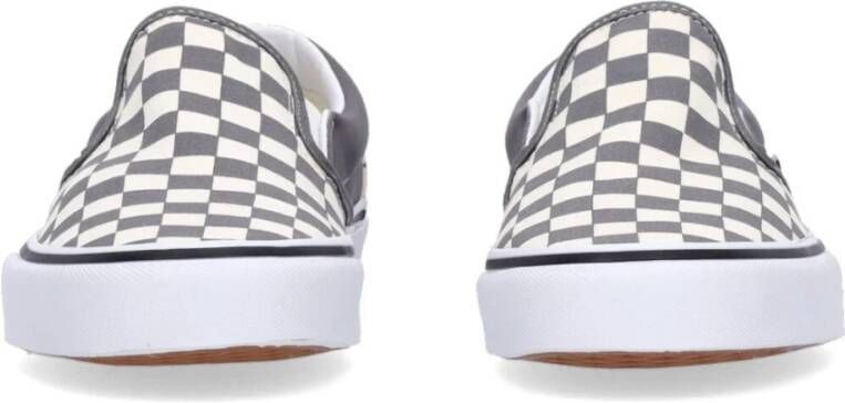 Vans Checkerboard Slip-on Lage Sneaker Pewter Wit White Heren