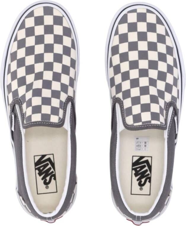 Vans Checkerboard Slip-on Lage Sneaker Pewter Wit White Heren