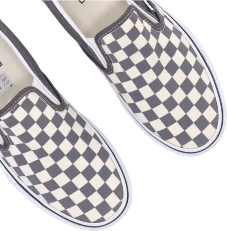 Vans Checkerboard Slip-on Lage Sneaker Pewter Wit White Heren