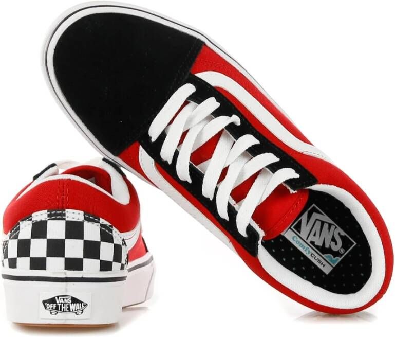 Vans Comfycush Old Skool Checkerboard Sneakers Zwart Rood Multicolor Heren