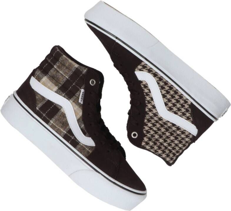 Vans WM Filmore Hi Platform Dames vrijetijds schoenen Plaid Mix Brown White - Foto 5