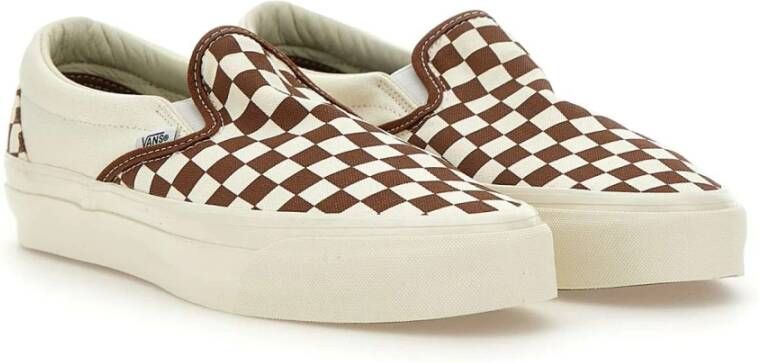 Vans Geruite Instap Sneakers Wit Bruin Multicolor Heren