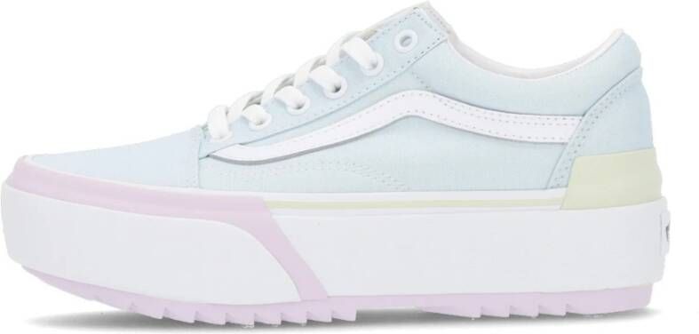 Vans Gestapelde Lage Sneaker Pastel Wit Multicolor Dames