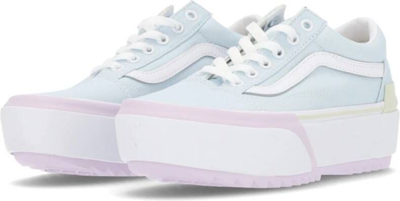 Vans Gestapelde Lage Sneaker Pastel Wit Multicolor Dames