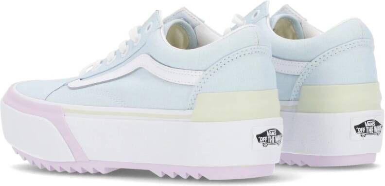 Vans Gestapelde Lage Sneaker Pastel Wit Multicolor Dames