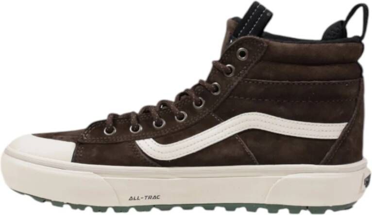 Vans Hoge Top Leren Sneakers Herfst Winter Collectie Brown Heren