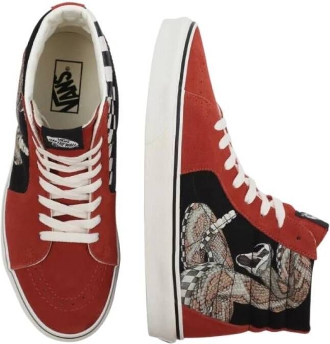 Vans Hoge Top Slangenprint Sneakers Red Heren