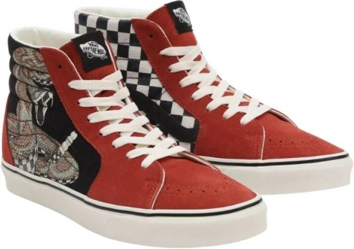 Vans Hoge Top Slangenprint Sneakers Red Heren