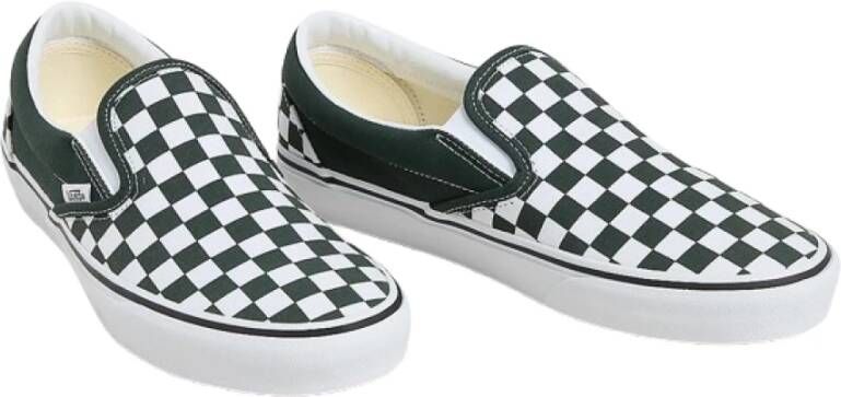 Vans Kleurtheorie Slip-On Checkboard Schoenen Green Heren