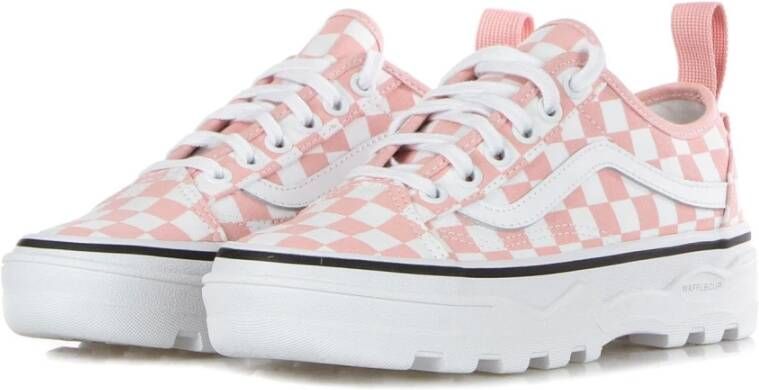 Vans Lage Canvas Sneaker Katoen Snoep Wit Pink Dames