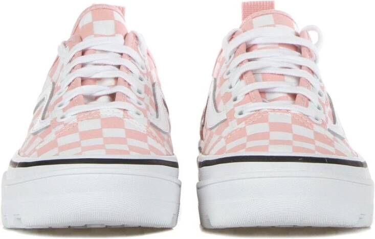 Vans Lage Canvas Sneaker Katoen Snoep Wit Pink Dames