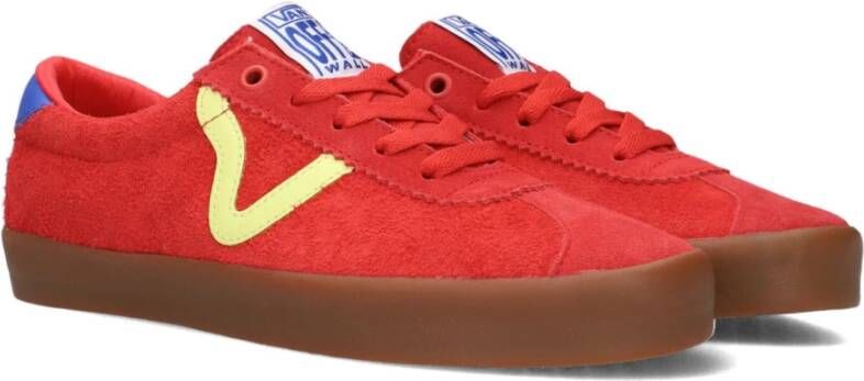 Vans Lage Sport Sneakers Rood Blauw Geel Red Dames