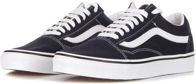 Vans Nacht Lage Sneaker met Suède en Canvas Blue Heren