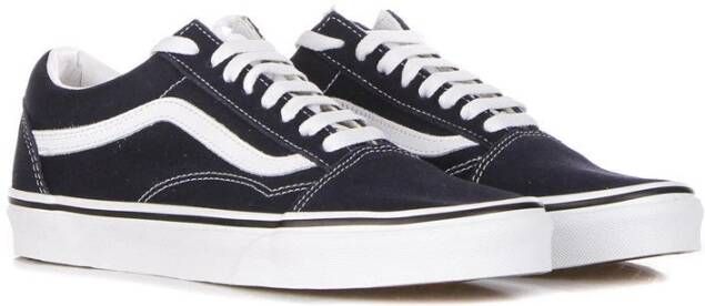 Vans Nacht Lage Sneaker met Suède en Canvas Blue Heren