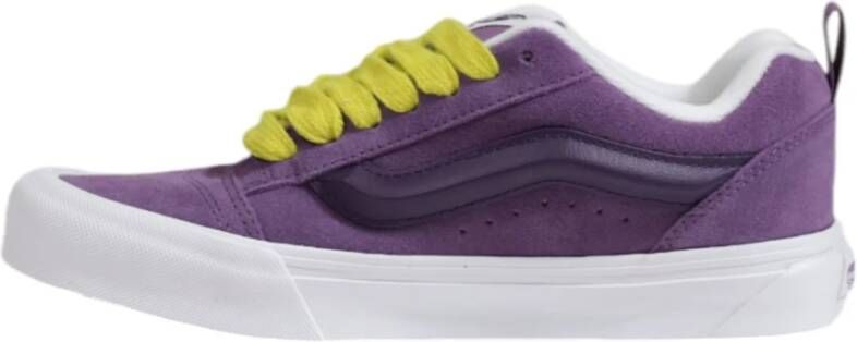 Vans Paarse Leren Sneakers met Rubberen Zool Purple Heren