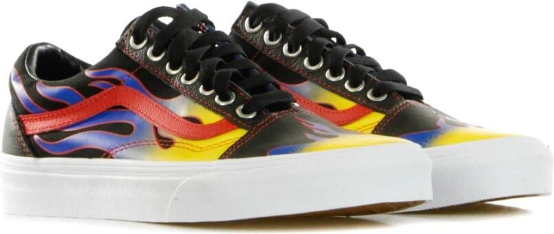 Vans Racer Lage Schoen in Zwart Rood Multicolor Heren