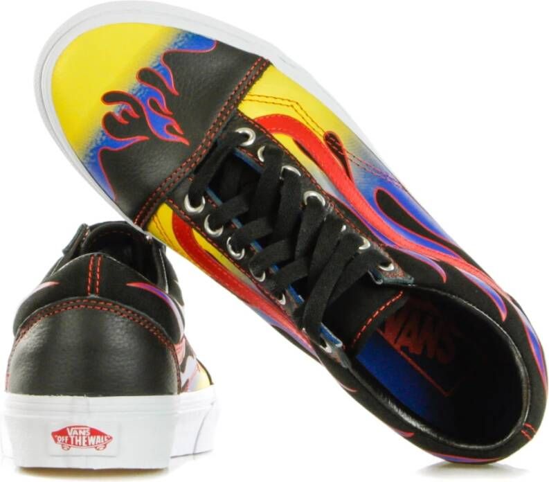 Vans Racer Lage Schoen in Zwart Rood Multicolor Heren