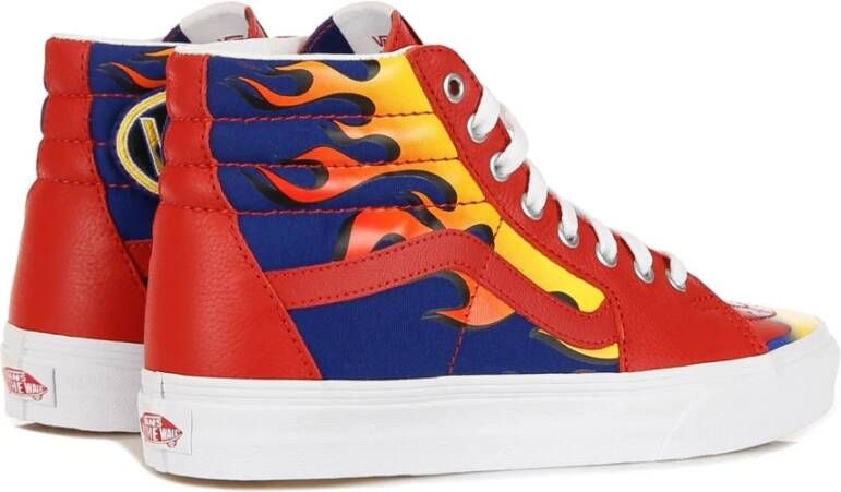 Vans Rood Blauw Hoge Sneakers Met Print Multicolor Heren