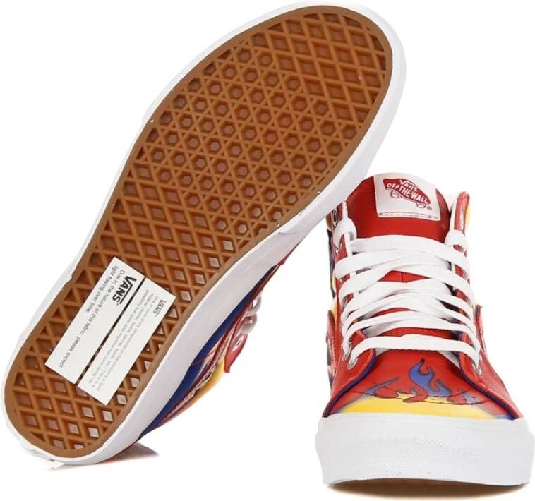 Vans Rood Blauw Hoge Sneakers Met Print Multicolor Heren