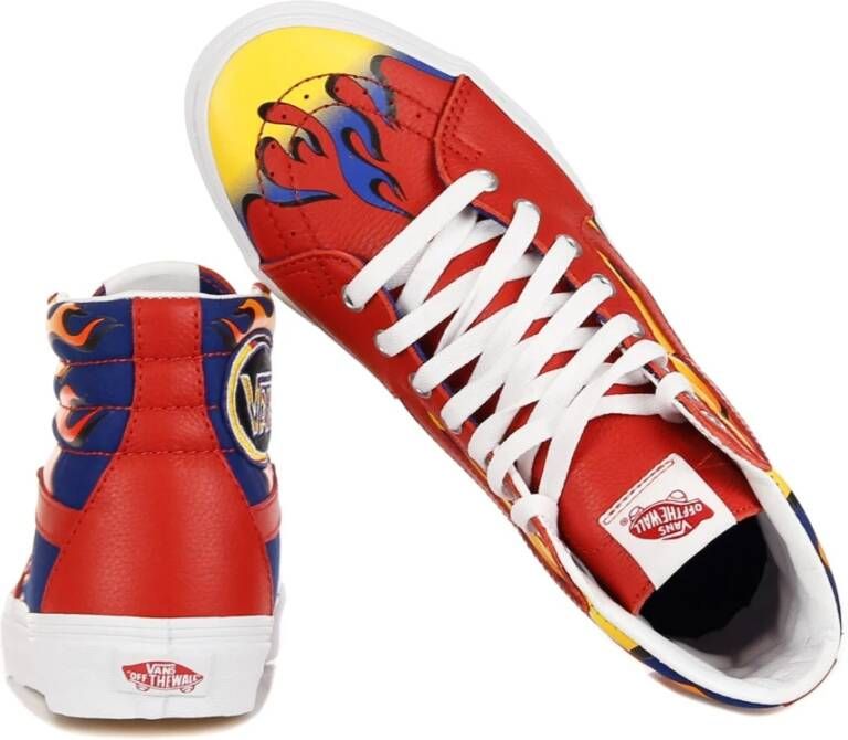 Vans Rood Blauw Hoge Sneakers Met Print Multicolor Heren