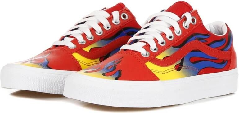 Vans Rood Blauw Lage Sneakers Met Print Multicolor Heren