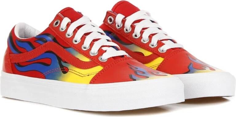 Vans Rood Blauw Lage Sneakers Met Print Multicolor Heren