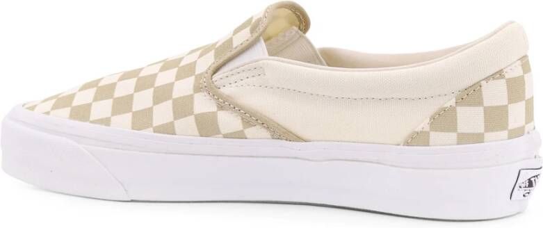 Vans Ruit Slip-On Canvas Sneakers Beige Heren