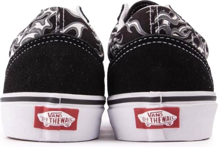 Vans Zwarte Leren Sneakers met Logo Ontwerp Black Heren