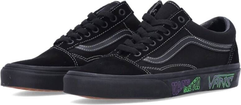 Vans Zwarte Low-Top Sneaker met Iconische Strepen Black Heren