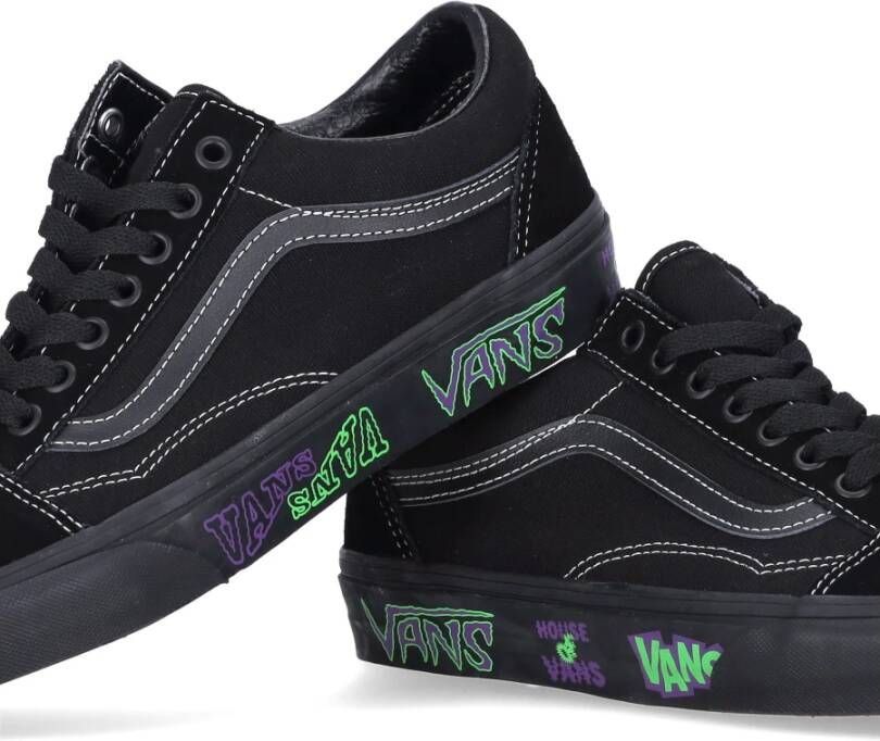 Vans Zwarte Low-Top Sneaker met Iconische Strepen Black Heren