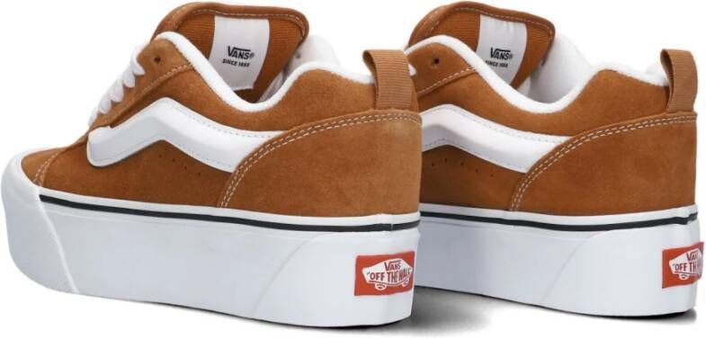 Vans Zwarte Suède Sneakers met Witte Accenten Brown Dames