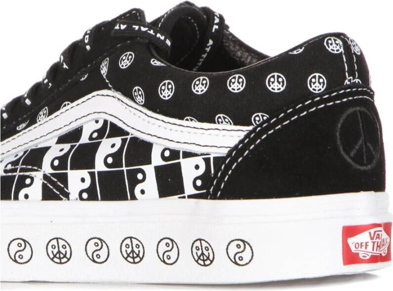 Vans Zwart Wit Lage Sneaker met Logo Black Dames