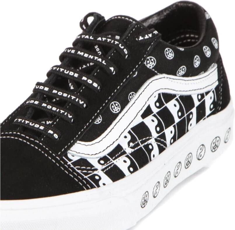 Vans Zwart Wit Lage Sneaker met Logo Black Dames