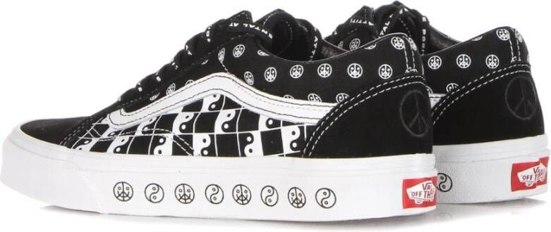 Vans Zwart Wit Lage Sneaker met Logo Black Dames