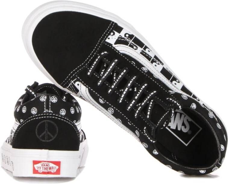 Vans Zwart Wit Lage Sneaker met Logo Black Dames