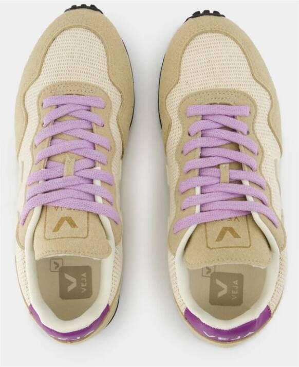 Veja Beige Nylon Sneakers Ronde Neus Beige Dames