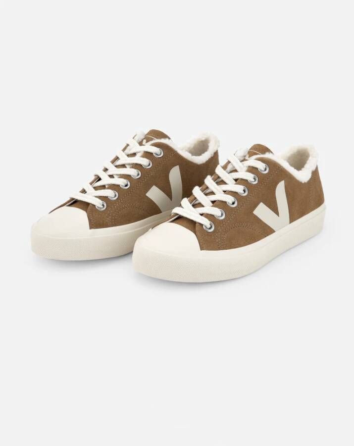 Veja Beige Sneakers met Witte Details Brown Dames