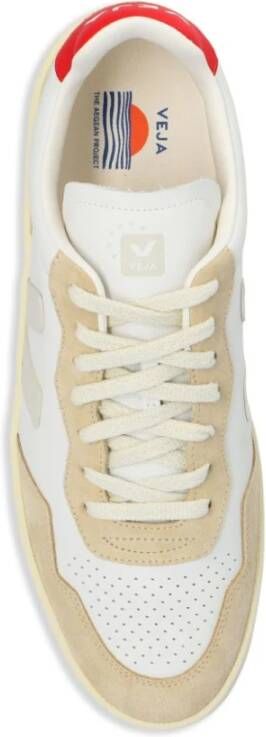 Veja Beige Witte Leren Sneakers White Dames